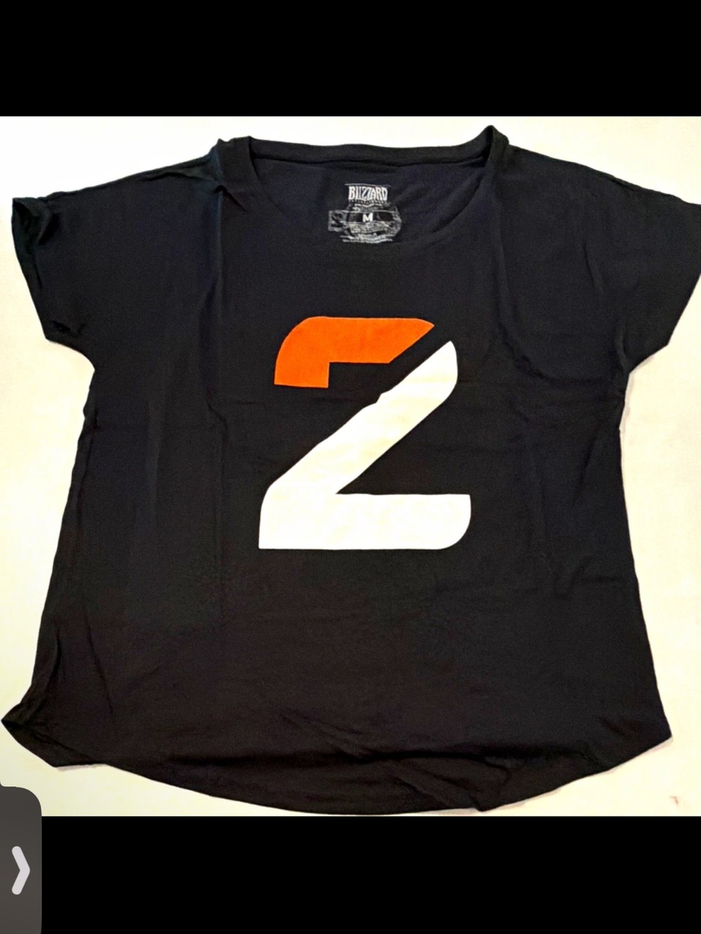 Blizzard Women's Black Short Sleeve Tee with White & Orange '2' Graphic